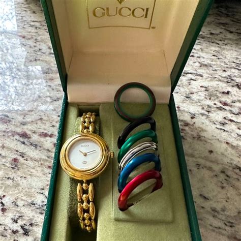 gucci interchangeable face watch|vintage gucci change bezel watch.